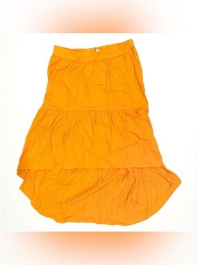 The Drop x @ayeciara Mango Orange Tiered Maxi Skirt Medium NWT